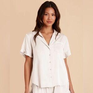 Birdy Grey Cream Button Down PJ Shirt